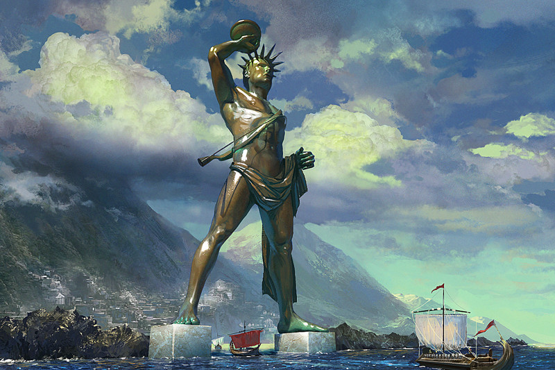 Колосс Родосский (Родос, Греция) — Статуя Свободы (Нью-Йорк, США). интересное, история, монументы, чудеса света