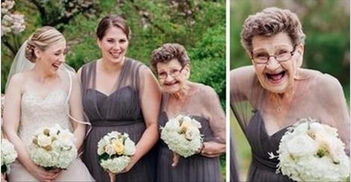 Внучка захотела, чтобы на свадьбе любимая бабушка была подружкой невесты. Старушка дала жару!